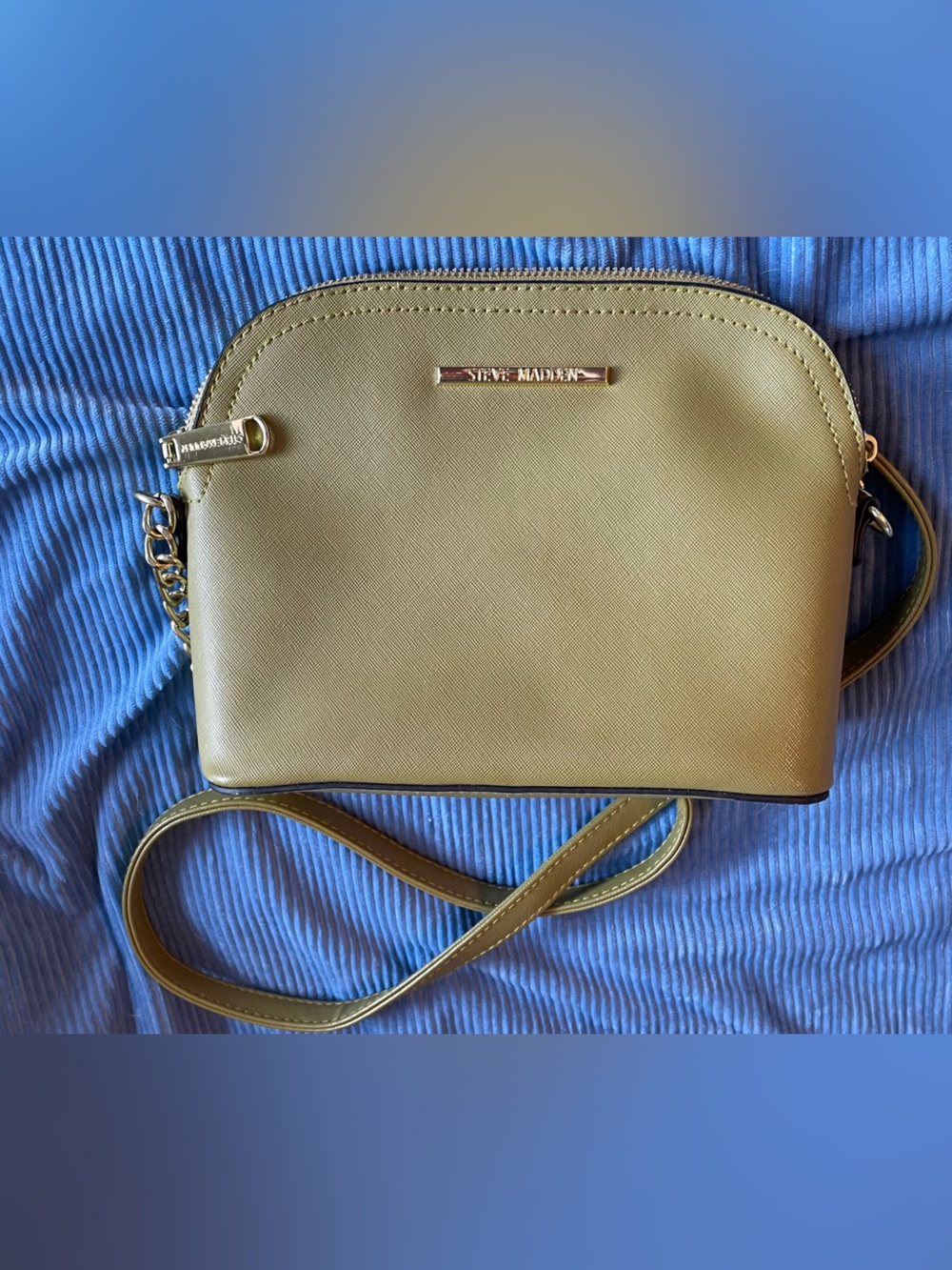Steve Madden Olive Crossbody Dome Bag with Gold Hardware